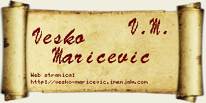 Vesko Marićević vizit kartica